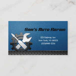 Blue Car Auto Mechanic Repair Service Business Card