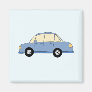 Blue Car in Doodle Style Magnet