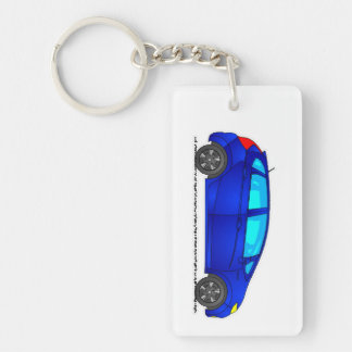 Blue Car Keyring, Cars Key-Fob, Key Chain  
