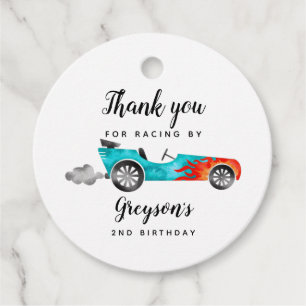 Blue Car Thanks For Racing By Birthday Favour Tags