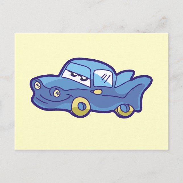 Blue Car Tshirts and Gifts Postcard (Front)