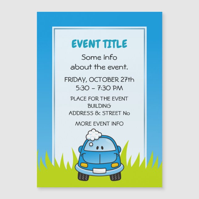 Blue Car with Bubbles (Front)