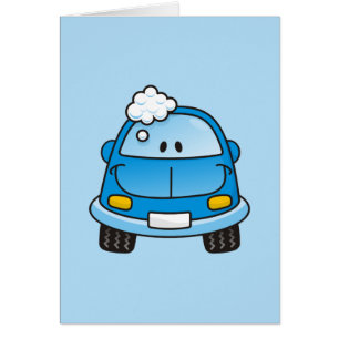 Blue car with bubbles