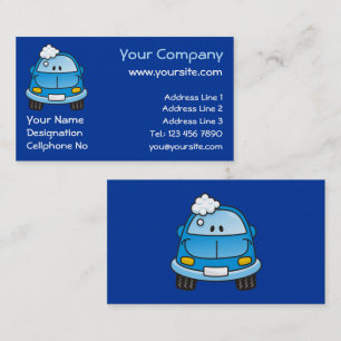 Blue car with bubbles business card