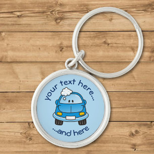 Blue car with bubbles keychain