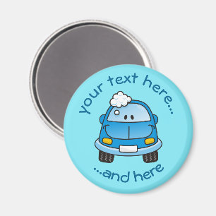 Blue Car with Bubbles Magnet