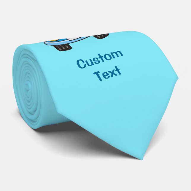 Blue car with bubbles neck tie (Rolled)