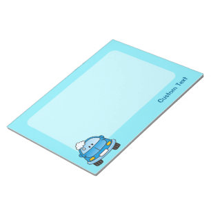 Blue car with bubbles notepad