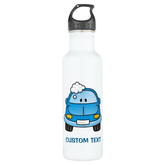 Blue car with bubbles water bottle (Front)