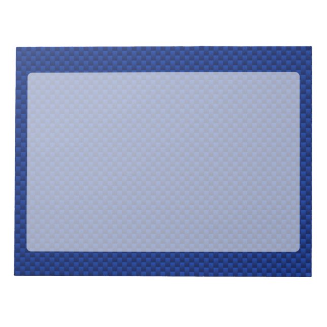 Blue Carbon Fibre Like Decor Background Notepad (Front)