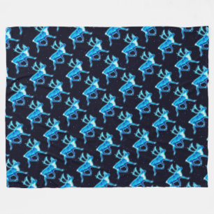 Blue Caribou (Reindeer) Fleece Blanket