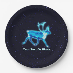 Blue Caribou (Reindeer) Paper Plate