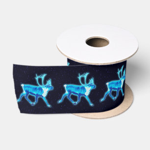 Blue Caribou (Reindeer) Satin Ribbon