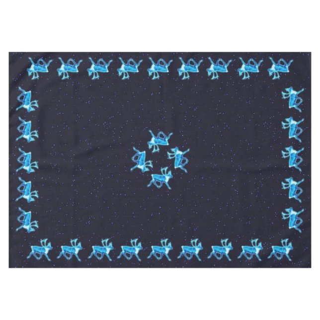 Blue Caribou (Reindeer) Tablecloth (Front (Horizontal))