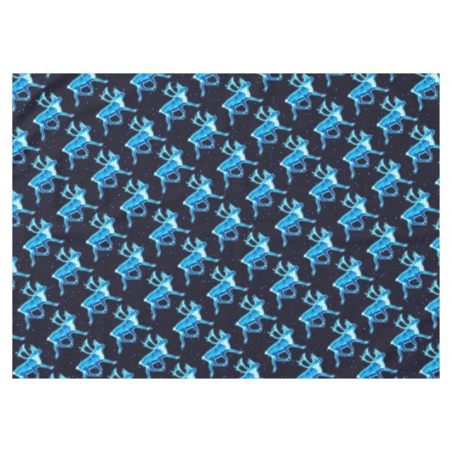 Blue Caribou (Reindeer) Tablecloth (Front (Horizontal))