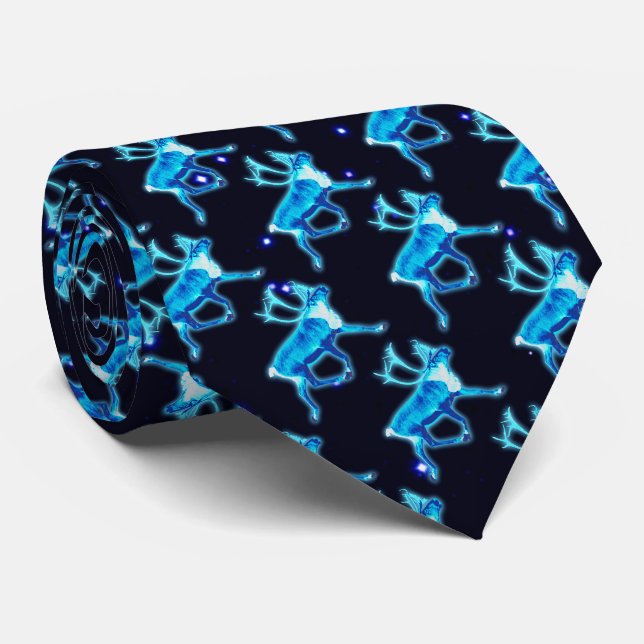 Blue Caribou (Reindeer) Tie (Rolled)