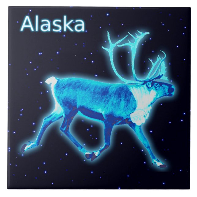 Blue Caribou (Reindeer) Tile (Front)