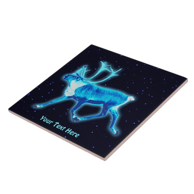 Blue Caribou (Reindeer) Tile (Side)