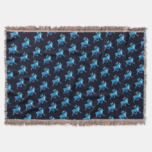 Blue Caribou Throw Blanket