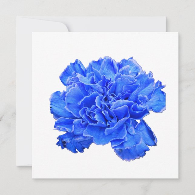 Blue Carnation Serenity – Vibrant Floral Note Card (Front)