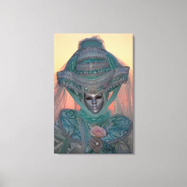 Blue Carnival Costume, Venice Canvas Print (Front)