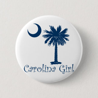 Blue Carolina Girl Palmetto 2 Inch Round Button
