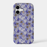 Blue Carrots And Nuts Pattern