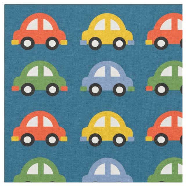 Blue cars fabric (Close Up)