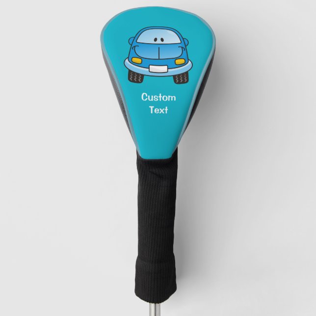 Blue Cartoon Car Golf Head Cover (Front)