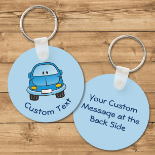 Blue Cartoon Car Keychain