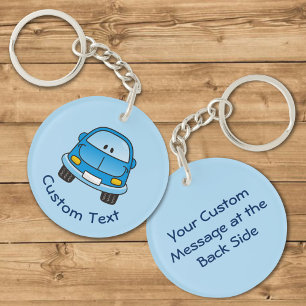 Blue Cartoon Car Keychain