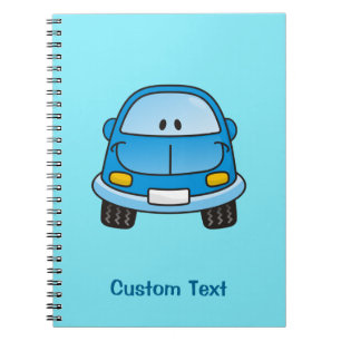 Blue cartoon car notebook