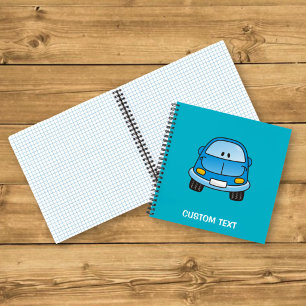Blue cartoon car notebook