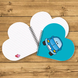Blue cartoon car notebook