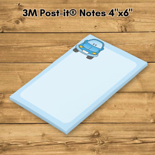 Blue cartoon car post-it notes