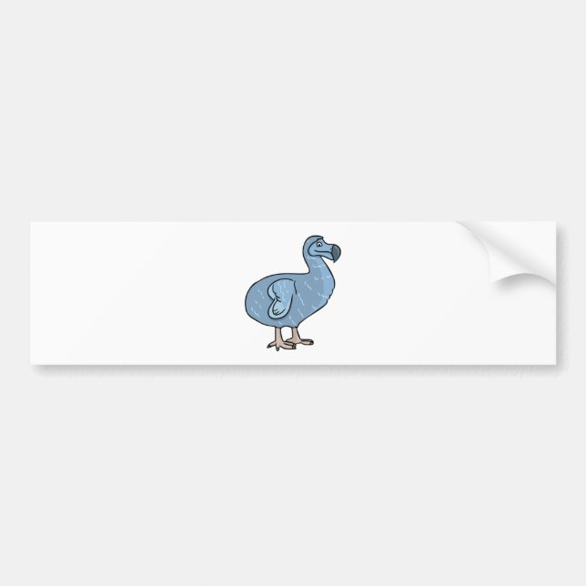 Blue Cartoon Dodo Bird Bumper Sticker (Front)