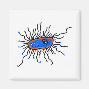 Blue Cartoon Germ Magnet