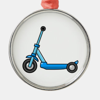 Blue Cartoon Kick/Push Scooter Metal Ornament
