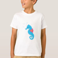 Blue Cartoon Seahorse