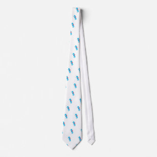 Blue Cartoon Seahorse Tie