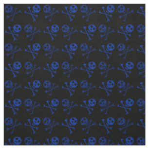 Blue Cartoon Skull Pattern Fabric