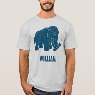 Blue Cartoon Woolly Mammoth Personalized T-Shirt
