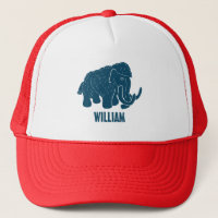 Blue Cartoon Woolly Mammoth Personalized