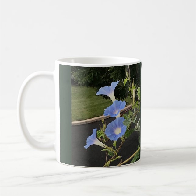 Blue Cascade Morning Glory Coffee Mug (Left)