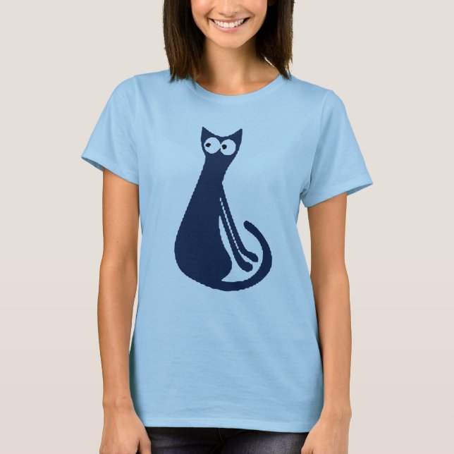 Blue Cat, add text T-Shirt (Front)
