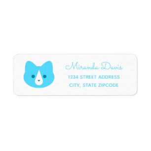 Blue Cat Address Label
