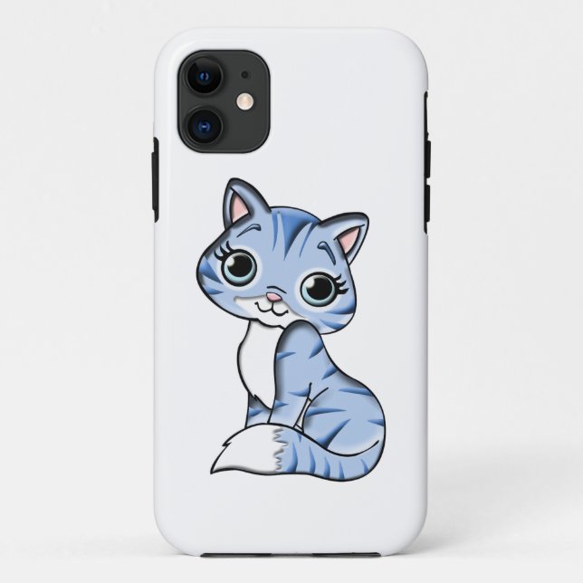 Blue cat animal feline Case-Mate iPhone case (Back)
