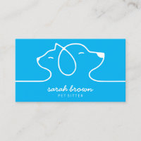 Blue Cat Dog Line Logo Petsitter