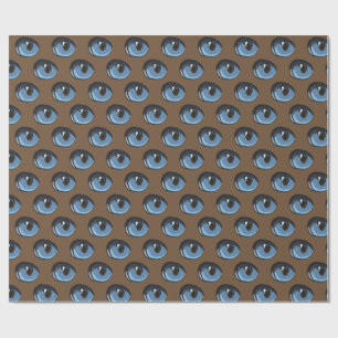 Blue Cat Eye Pattern Custom Wrapping Paper