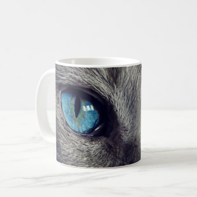 Blue Cat Eyes Coffee Mag Mug (Front Left)
